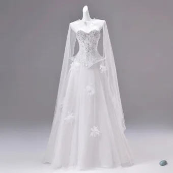 Sexy Scintillantes Blanche Perlage Paillettes Appliques Faux Diamant Robe De Bal 2026 Princesse Amoureux Sans Manches Dos Nu Longue Promo