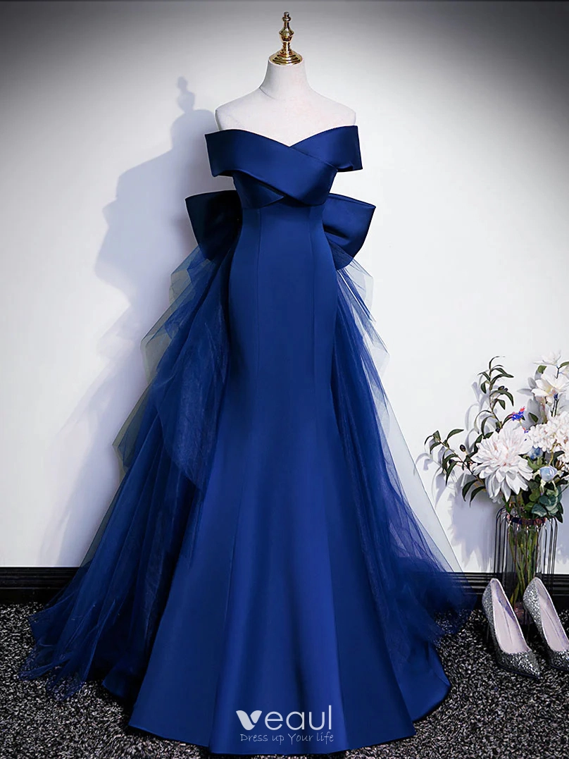 Robe satin bleu roi on sale
