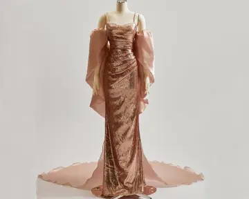 Sexy Doré Paillettes Robe De Soirée 2025 Trompette Sirène Bretelles Spaghetti Perle Sans Manches Dos Nu Tribunal Train Robe De Ceremonie