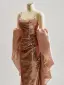 Sexy Doré Paillettes Robe De Soirée 2025 Trompette / Sirène Bretelles Spaghetti Perle Sans Manches Dos Nu Tribunal Train Robe De Ceremonie