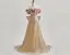 Glitzernden Gold Pailletten Ballkleider 2025 A Linie Rüschen Bandeau Ärmellos Rückenfreies Schleife Sweep / Pinsel Zug Ball Festliche Kleider