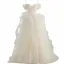 Charmant Beige Perlenstickerei Fallende Rüsche Ballkleider 2024 Ballkleid Spaghettiträger Ärmellos Rückenfreies Lange Ball Festliche Kleider