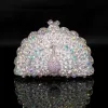 Sparkly Bling Bling Silver Clutch Bags Beading Rhinestone Handmade  Leather Wedding Cocktail Party Evening Party Accessories 2019