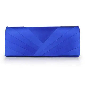 Modest Simple Royal Blue Clutch Bags Striped Strappy Velour Wedding Cocktail Party Evening Party Accessories 2019