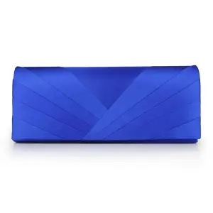 Schlicht Königliches Blau Clutch Tasche Gestreift Riemchen Velour Hochzeit Cocktail Abend Brautaccessoires 2019