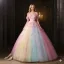 Blumenfee Rosa Regenbogen Perle Applikationen Ballkleider 2025 Ballkleid Spaghettiträger Ärmellos Rückenfreies Lange Festliche Kleider