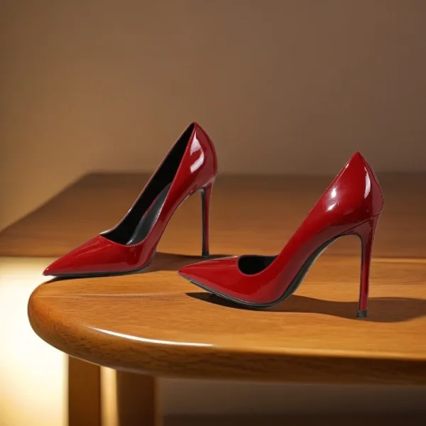 Mooie / Prachtige Grijs Kantoor OL Lakleer Pumps 2024 10 cm Naaldhakken / Stiletto Spitse Neus Pumps Hoge Hakken