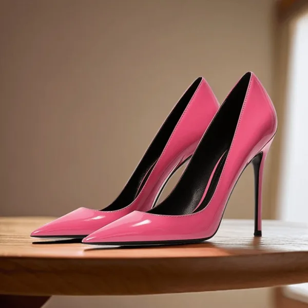 Mooie / Prachtige Grijs Kantoor OL Lakleer Pumps 2024 10 cm Naaldhakken / Stiletto Spitse Neus Pumps Hoge Hakken