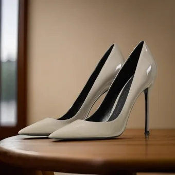 Chic Belle Gris Bureau Ol Cuir Verni Escarpins 2024 10 Cm Talons Aiguilles À Bout Pointu Escarpins Talons Hauts