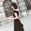 Chic / Belle Noire Robe De Bal 2022 Princesse De l'épaule Manches Courtes Dos Nu Longue Promo Robe De Cérémonie