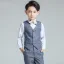 Océan Bleu 5 pièces Manches Longues Costume Garçon Mariage 2022 Manteau Pantalon Chemise Cravate Gilet Mariage