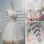 Charmant Été Bleu Ciel Courte Robe De Fête 2022 Robe Boule Bustier Perlage En Dentelle Fleur Appliques Sans Manches Dos Nu Robe De Ceremonie