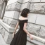 Chic / Belle Noire Robe De Bal 2022 Princesse De l'épaule Manches Courtes Dos Nu Longue Promo Robe De Cérémonie