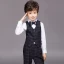 Black 4-piece Long Sleeve Boys Wedding Suits 2022 Pants Shirt Tie Vest Wedding