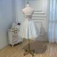 Charmant Été Bleu Ciel Courte Robe De Fête 2022 Robe Boule Bustier Perlage En Dentelle Fleur Appliques Sans Manches Dos Nu Robe De Ceremonie