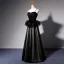 Elegant Black Ruffle Prom Dresses 2022 A-Line / Princess Spaghetti Straps Sleeveless Backless Floor-Length / Long Prom Formal Dresses