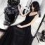 Charming Black Evening Dresses 2022 A-Line / Princess V-Neck Sleeveless Backless Floor-Length / Long Evening Party Formal Dresses