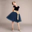 Chic / Belle Bleu Marine Anniversaire Courte Robe Ceremonie Fille 2022 Robe Boule Encolure Dégagée Noeud Ceinture Sans Manches Robe Ceremonie Fille