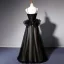 Elegant Black Ruffle Prom Dresses 2022 A-Line / Princess Spaghetti Straps Sleeveless Backless Floor-Length / Long Prom Formal Dresses