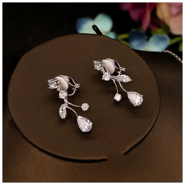 Fine Sølv Rhinestone Zirkon Bryllup Halskjeder Øredobber 2024 Tilbehør