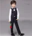 Black 4-piece Long Sleeve Boys Wedding Suits 2022 Pants Shirt Tie Vest Wedding