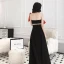 Chic / Beautiful Black Prom Dresses 2022 A-Line / Princess Strapless Bow Sleeveless Backless Floor-Length / Long Prom Formal Dresses