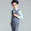 Océan Bleu 5 pièces Manches Longues Costume Garçon Mariage 2022 Manteau Pantalon Chemise Cravate Gilet Mariage