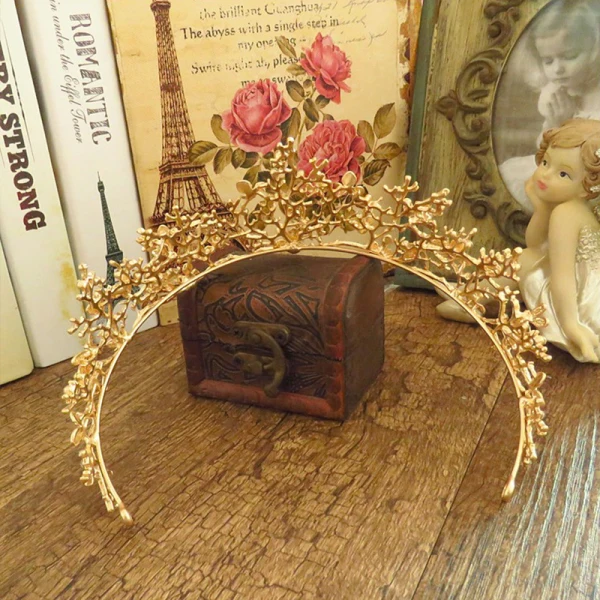 Modest / Simple Gold Rhinestone Metal Tiara 2017 Bridal Jewelry