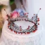 Najpiękniejsze / Ekskluzywne Czerwone Czarne Kryształ Metal Tiara 2017 Biżuteria Ślubna
