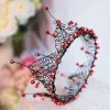 Unieke Rode Zwarte Kristal Metaal Tiara 2017 Bruidssieraden