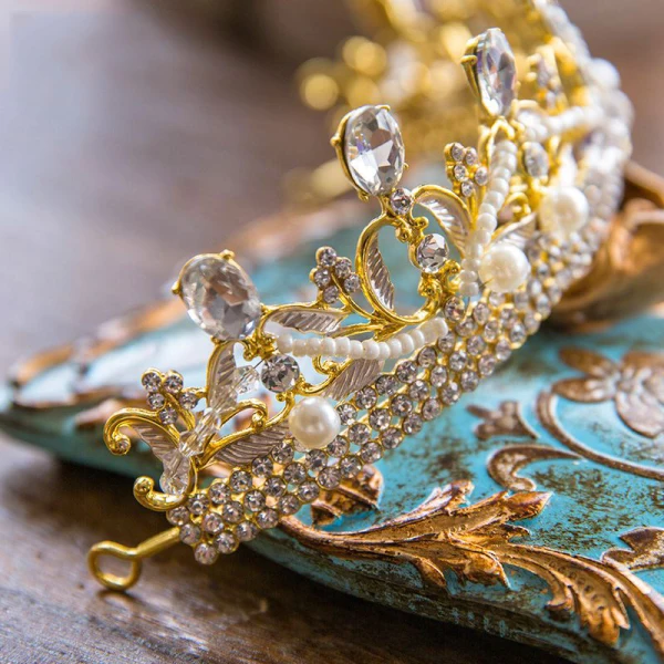 Luxury / Gorgeous 2017 Gold Crystal Rhinestone Metal Tiara Bridal Jewelry