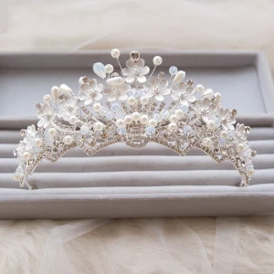 Modern Fashion 2017 Silver Rhinestone Metal Tiara Bridal Jewelry