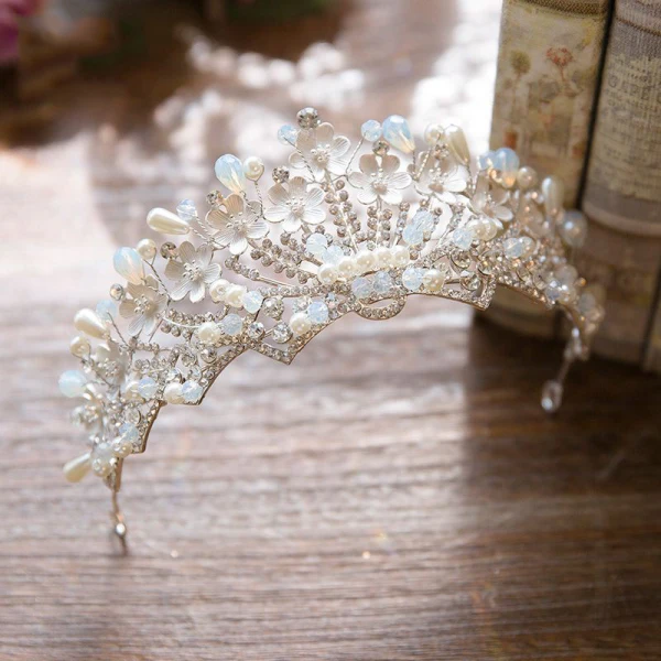 Stylowe / Modne 2017 Srebrny Rhinestone Metal Tiara Biżuteria Ślubna