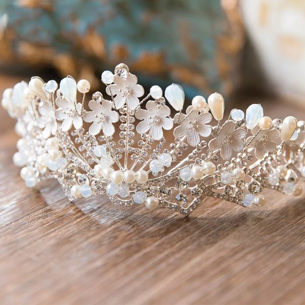 Stylowe / Modne 2017 Srebrny Rhinestone Metal Tiara Biżuteria Ślubna