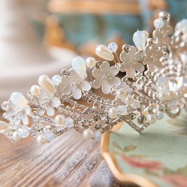 Stylowe / Modne 2017 Srebrny Rhinestone Metal Tiara Biżuteria Ślubna