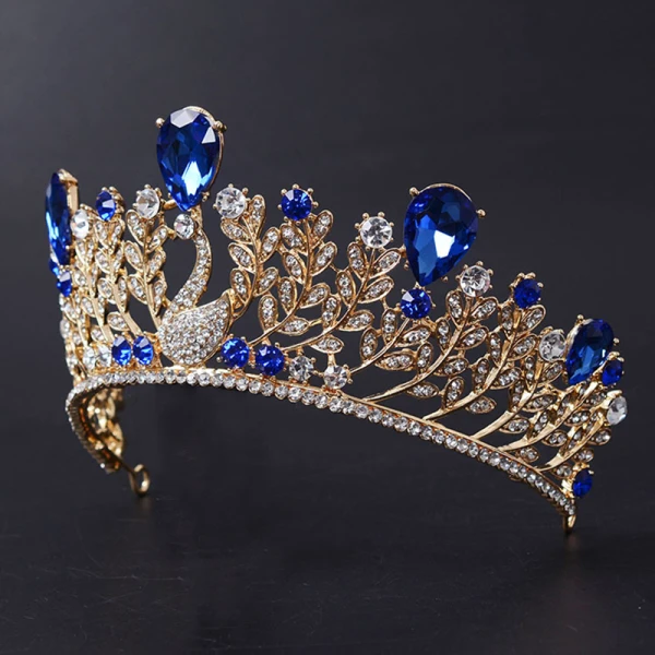 Chic / Beautiful 2017 Red Royal Blue Gold Silver Crystal Rhinestone Metal Tiara Bridal Jewelry