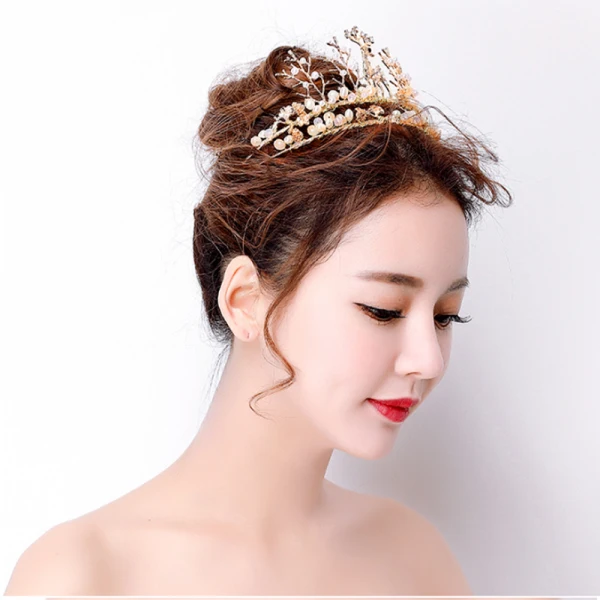 Elegant 2017 Gold Silver Rhinestone Metal Tiara Bridal Jewelry