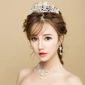 Elegant 2017 Silver Crystal Metal Tiara Bridal Jewelry