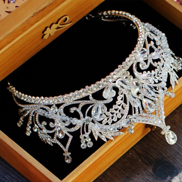 Bijoux Mariage Luxe 2017 Argenté Cristal Faux Diamant Métal Tiare