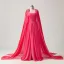 Atemberaubend Gelb Chiffon Gespaltete Front Ballkleider Mit Umhang 2024 Neckholder Festliche Kleider Reißverschluss Rüschen Lange Ärmellos A Linie