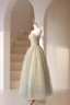 Charming Sage Green Beading Prom Dresses 2024 A-Line / Princess Strapless Sleeveless Backless Floor-Length / Long Formal Dresses