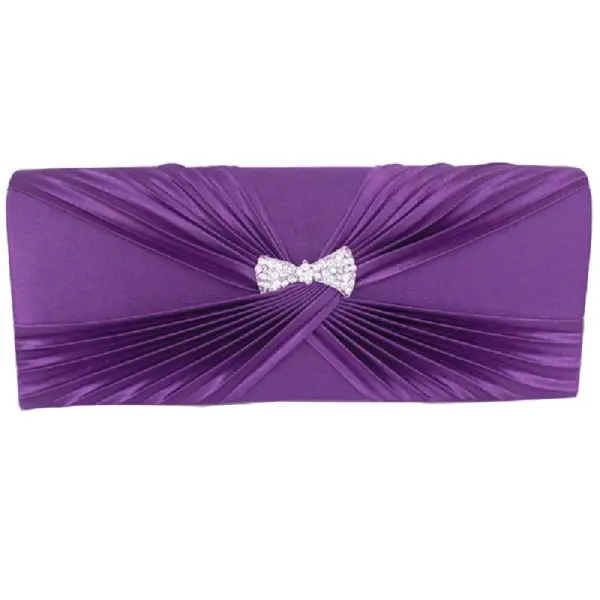 Amazing / Unique Purple Clutch Bags Beading Rhinestone X-Strap Velour Homecoming Cocktail Party Evening Party Accessories 2019