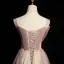 Elegante Rosa Strass Schleife Pailletten Ballkleider 2022 A Linie Eckiger Ausschnitt Ärmellos Rückenfreies Lange Ball Festliche Kleider