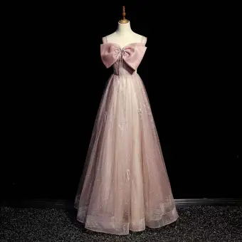 Élégant Rougissant Rose Faux Diamant Noeud Paillettes Robe De Bal 2022 Princesse Encolure Carrée Sans Manches Dos Nu Longue Promo Robe De Ceremonie