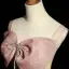 Elegante Rosa Strass Schleife Pailletten Ballkleider 2022 A Linie Eckiger Ausschnitt Ärmellos Rückenfreies Lange Ball Festliche Kleider