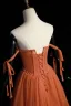 Chic / Beautiful Orange Beading Pearl Prom Dresses 2022 A-Line / Princess Strapless Sleeveless Backless Floor-Length / Long Prom Formal Dresses