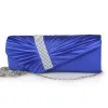 Modern / Fashion Royal Blue Clutch Bags Beading Rhinestone Velour Cocktail Party Evening Party Prom Accessories 2019
