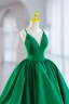 Chic / Belle Vert Satin Courte Robe De Bal 2024 Robe Boule Bretelles Spaghetti Sans Manches Dos Nu Promo Robe De Ceremonie