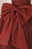Foldable Burgundy Glitter Prom Dresses 2024 A-Line / Princess Square Neckline Puffy Short Sleeve Backless Bow Floor-Length / Long Formal Dresses