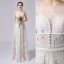 Élégant Ivoire Perle En Dentelle Fleur Robe De Mariée 2021 Princesse Encolure Dégagée Sans Manches Dos Nu Train De Balayage Mariage